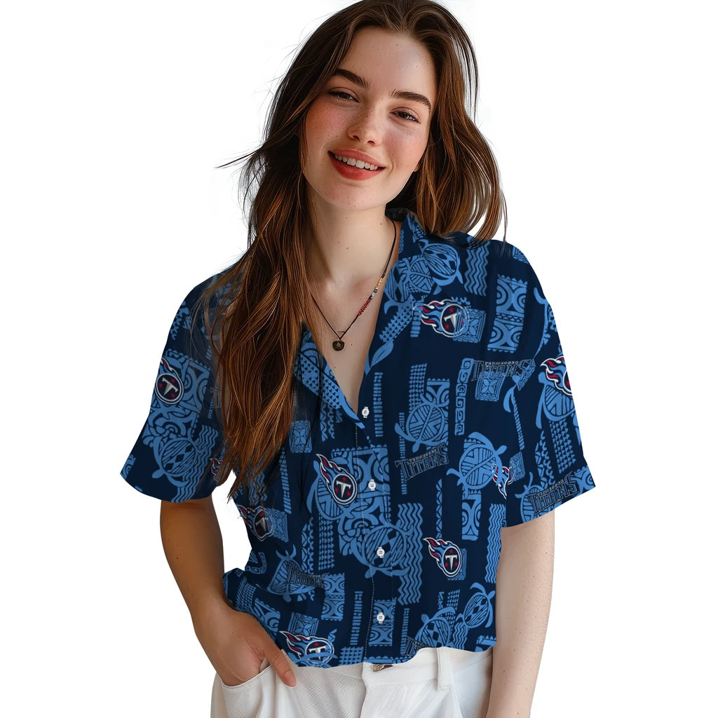 Tennessee Titans Hawaiian Shirt - Turtle Lines | Moonbestprint
