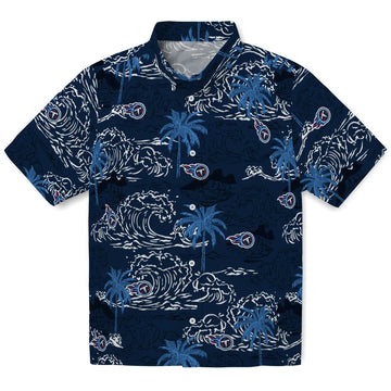 Tennessee Titans Hawaiian Shirt - Wave Palm | Moonbestprint