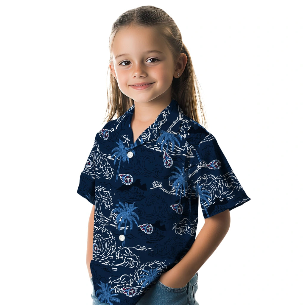 Tennessee Titans Hawaiian Shirt - Wave Palm | Moonbestprint