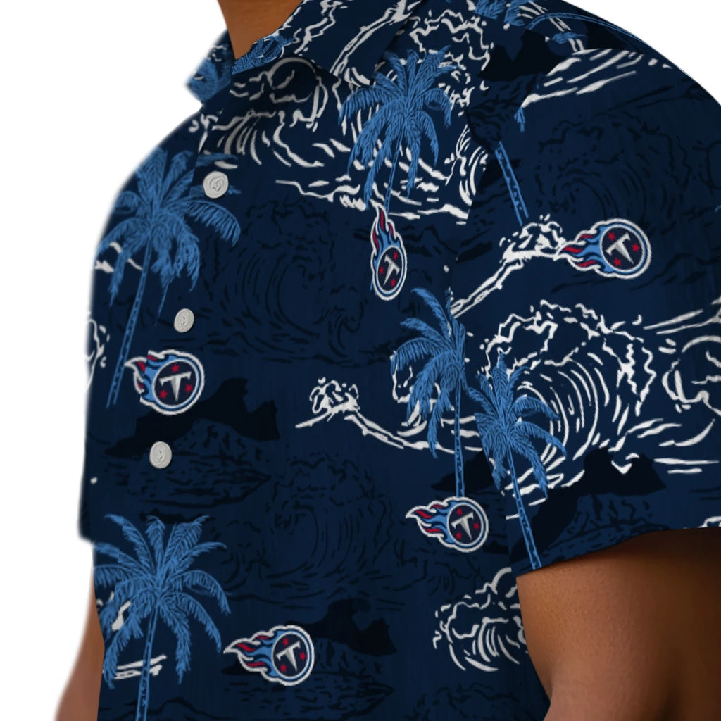Tennessee Titans Hawaiian Shirt - Wave Palm | Moonbestprint