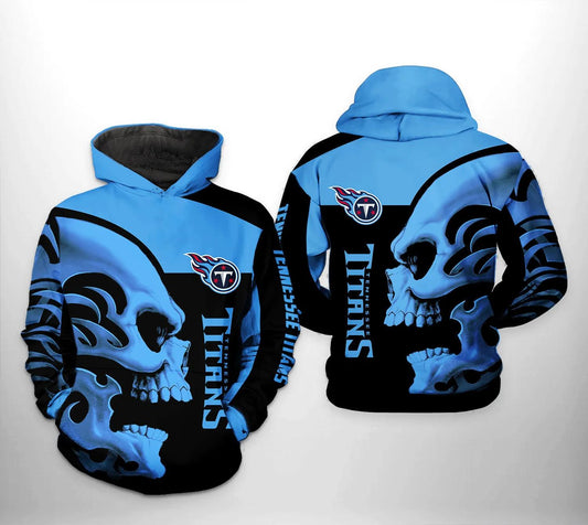Tennessee Titans NFL Skull NFL 3D All Over Print Hoodie -Moonbestprint