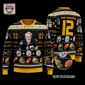 Terry Paxton Bradshaw 12 Pittsburgh Steelers Nfl Christmas Sweater ? Usalast