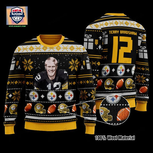 Terry Paxton Bradshaw 12 Pittsburgh Steelers Nfl Christmas Sweater ? Usalast