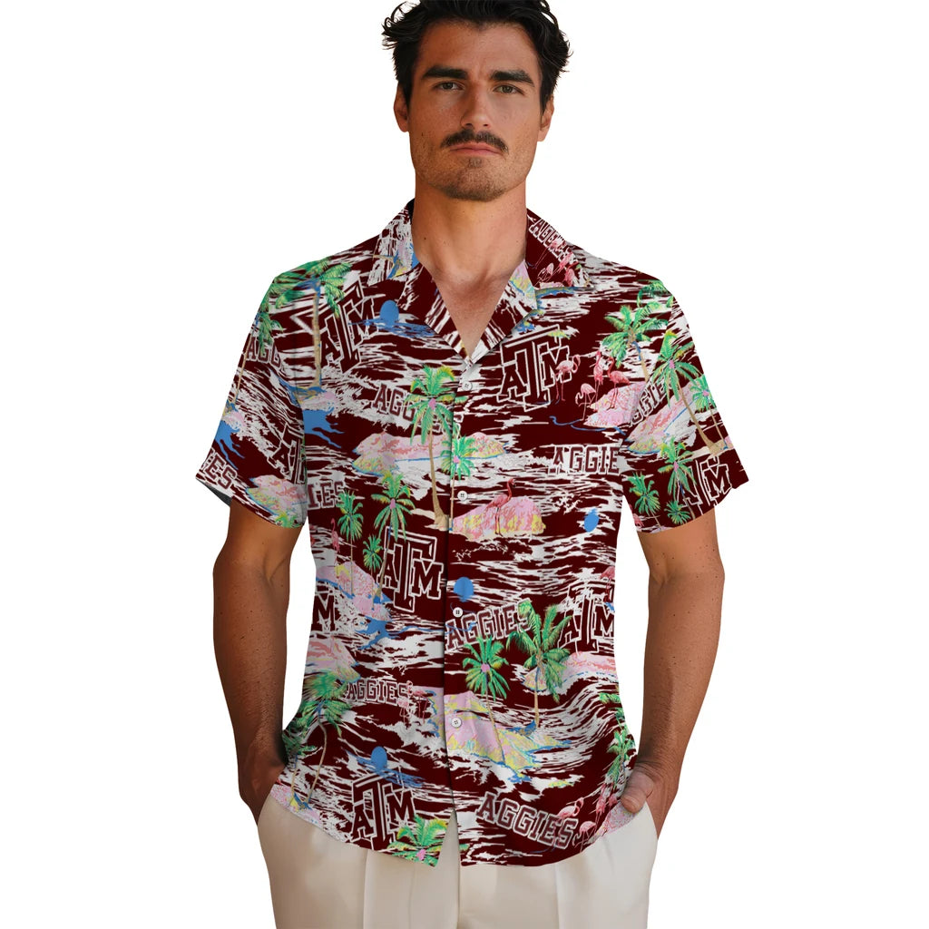 Texas A&M Aggies Flamingo Retreat 2026 Hawaiian Shirt – Moonbestprint