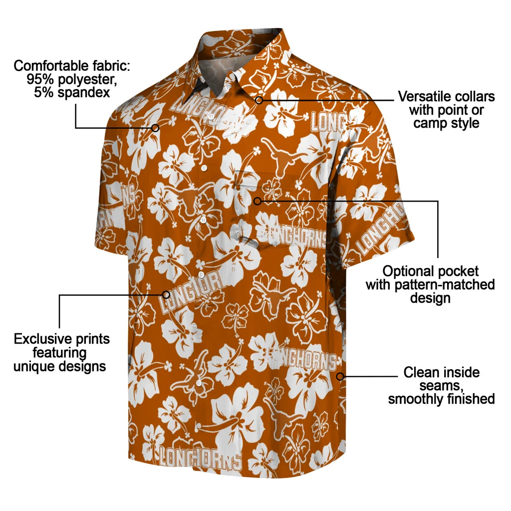 Texas Longhorns Hibiscus Bloom Hawaiian Shirt – Moonbestprint