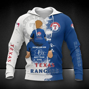 Texas Rangers Dad And Son MLB All Over Print Hoodie -Moonbestprint