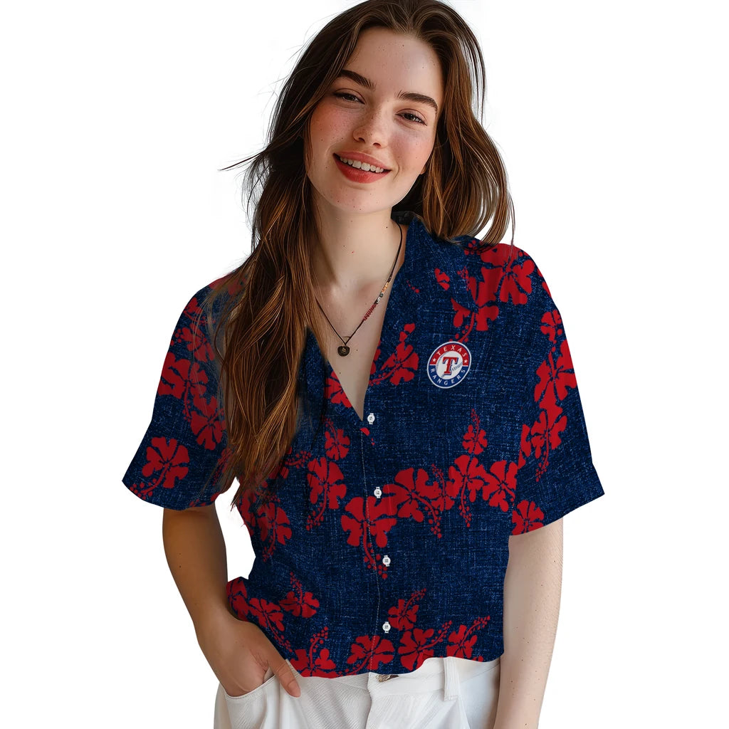 Texas Rangers Hawaiian Shirt - 50th State Flower | Moonbestprint
