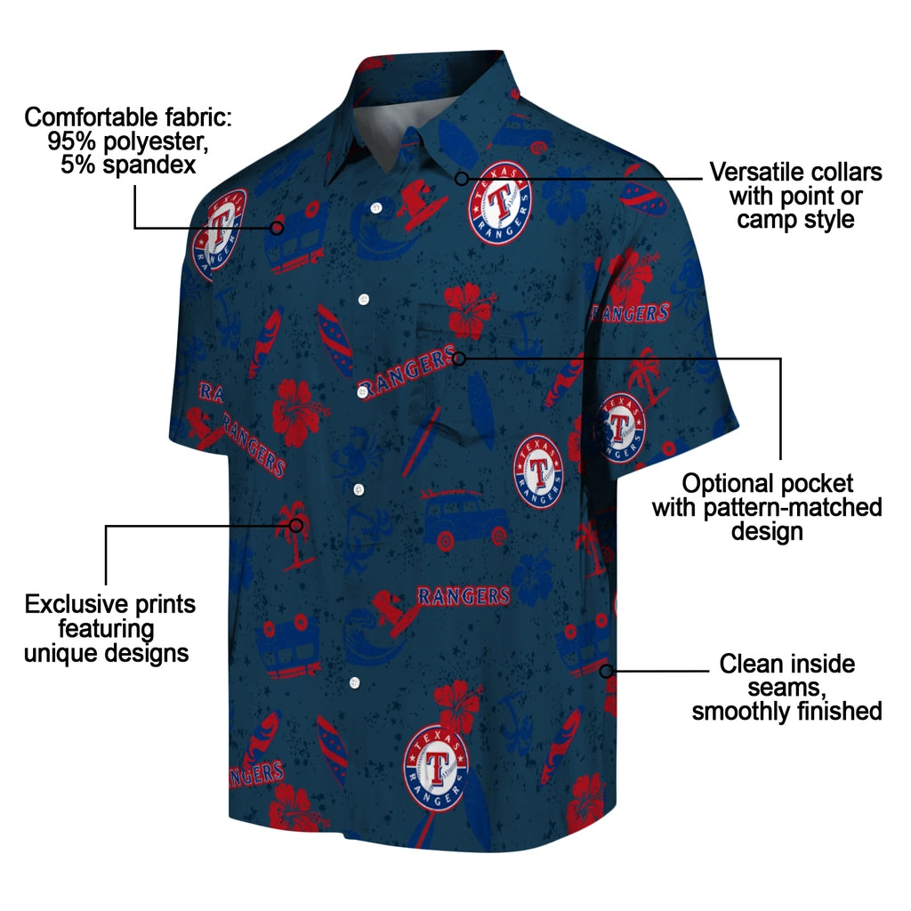 Texas Rangers Hawaiian Shirt - Beach Vibe | Moonbestprint