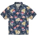 Texas Rangers Hawaiian Shirt - Flamingo Hibiscus | Moonbestprint