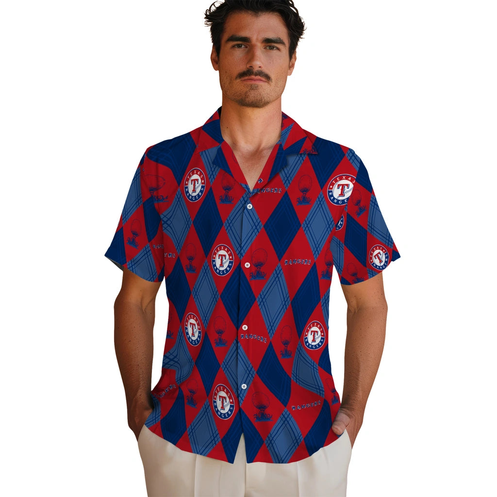Texas Rangers Hawaiian Shirt - Golfing Plaid | Moonbestprint