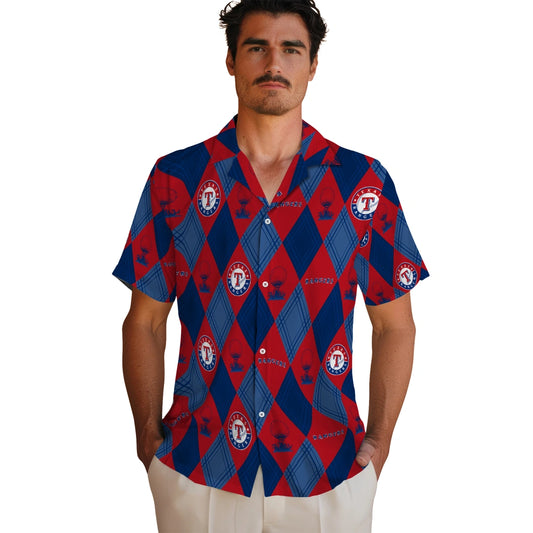 Texas Rangers Hawaiian Shirt - Golfing Plaid | Moonbestprint