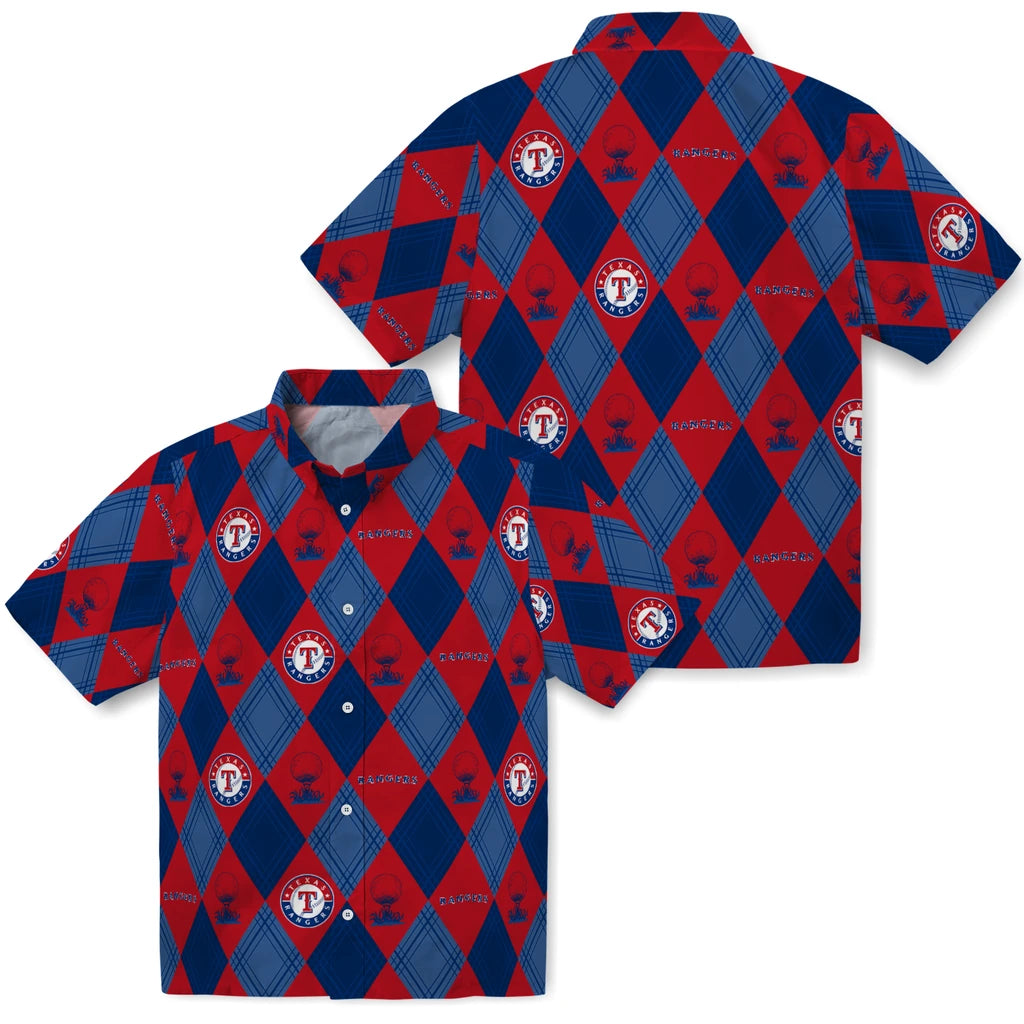 Texas Rangers Hawaiian Shirt - Golfing Plaid | Moonbestprint