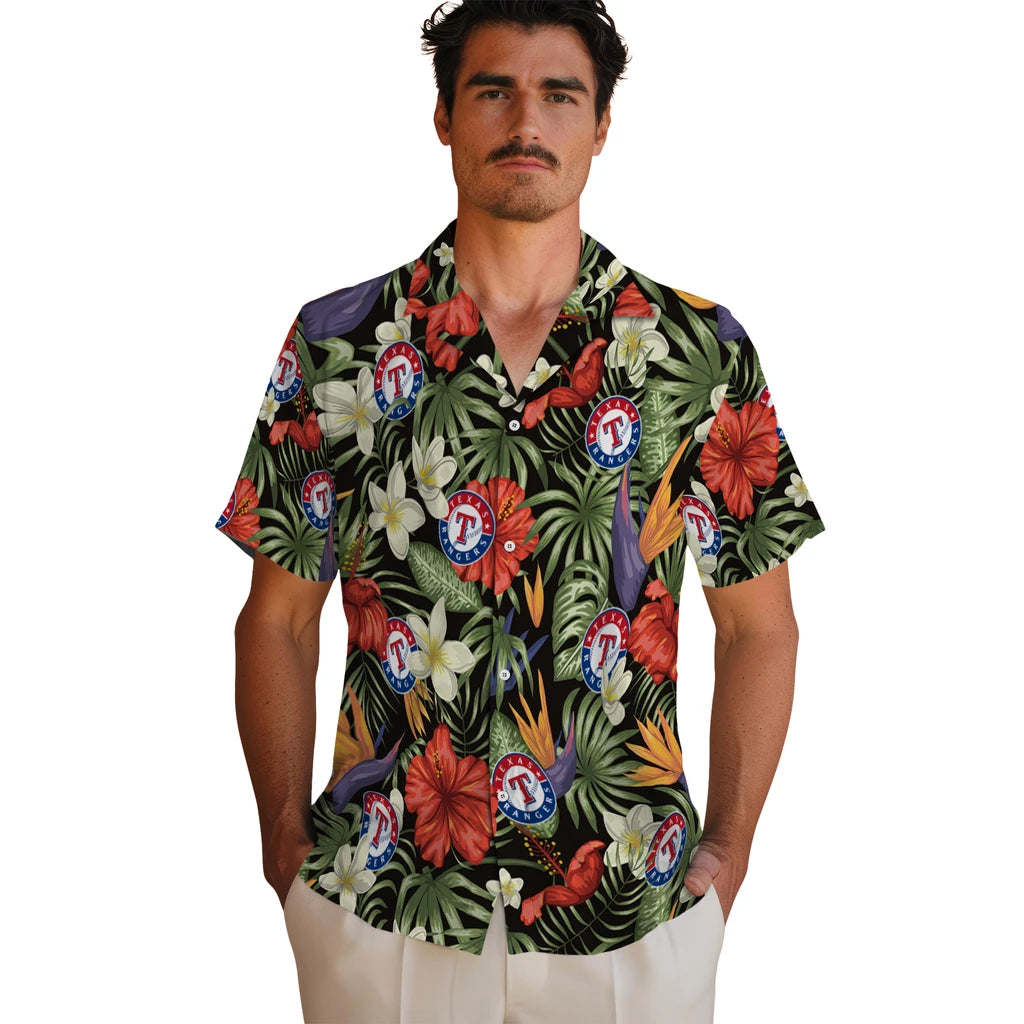 Texas Rangers Hawaiian Shirt - Hawaii Floral Hibiscus | Moonbestprint