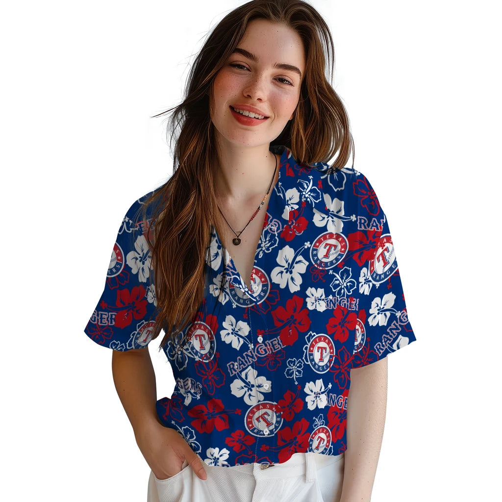 Texas Rangers Hibiscus Bloom Hawaiian Shirt – Moonbestprint