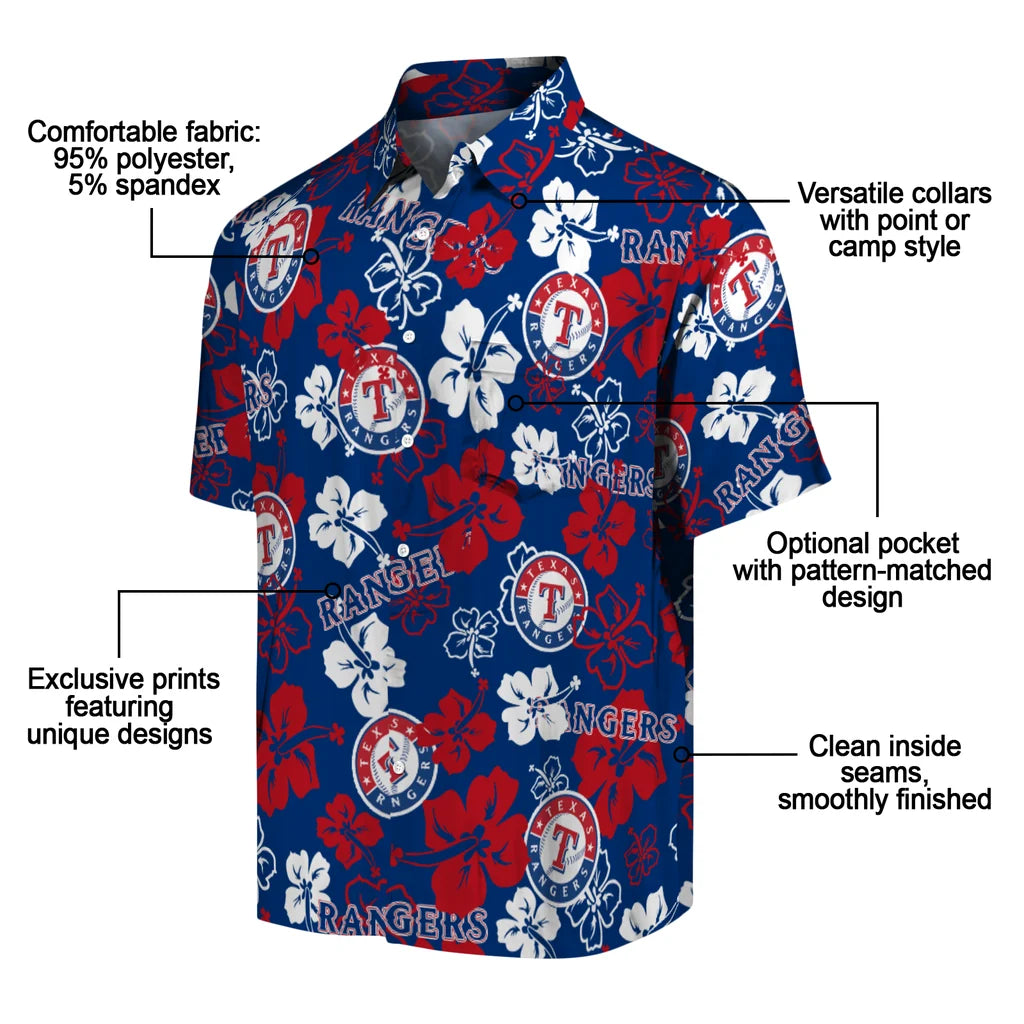 Texas Rangers Hibiscus Bloom Hawaiian Shirt – Moonbestprint