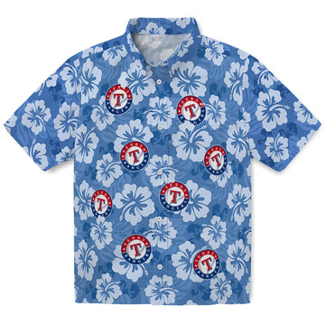 Texas Rangers Hawaiian Shirt - Hibiscus Cluster | Moonbestprint