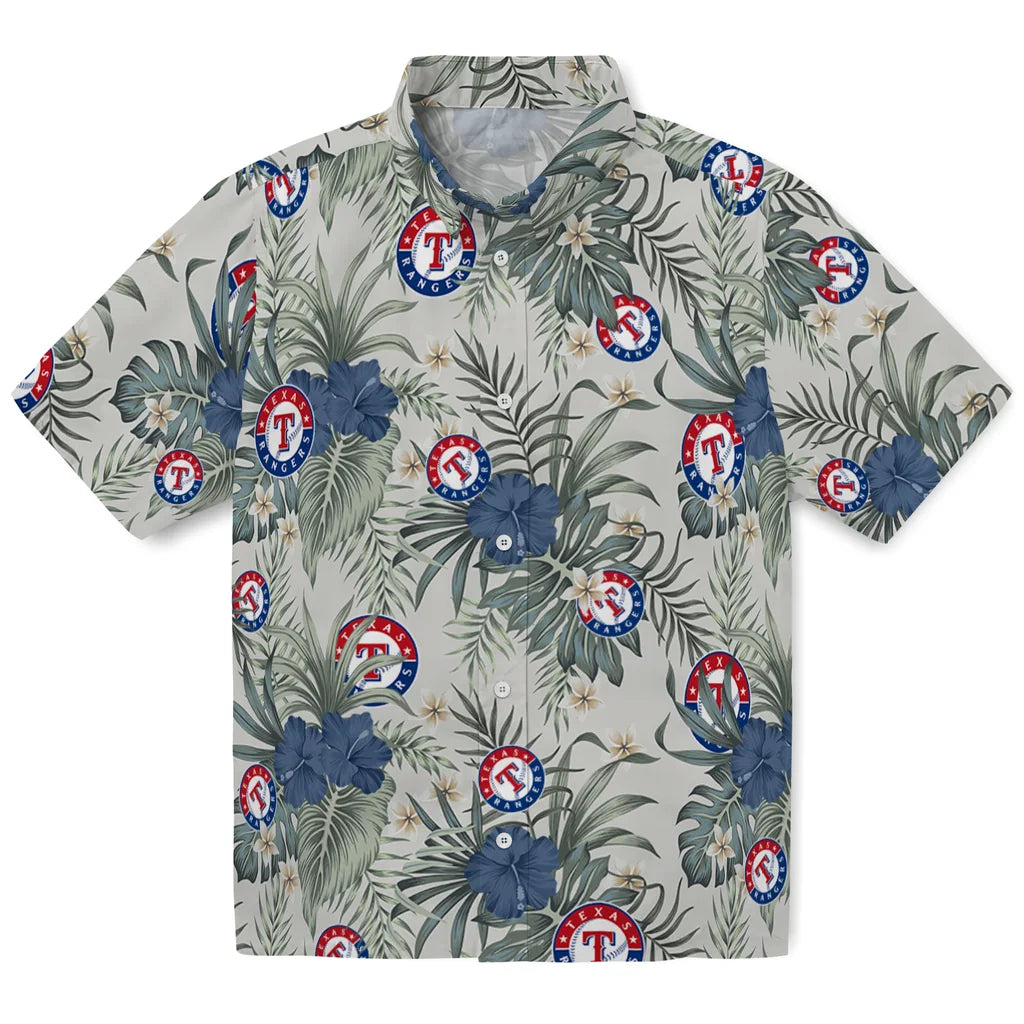 Texas Rangers Hawaiian Shirt - Hibiscus Designs | Moonbestprint