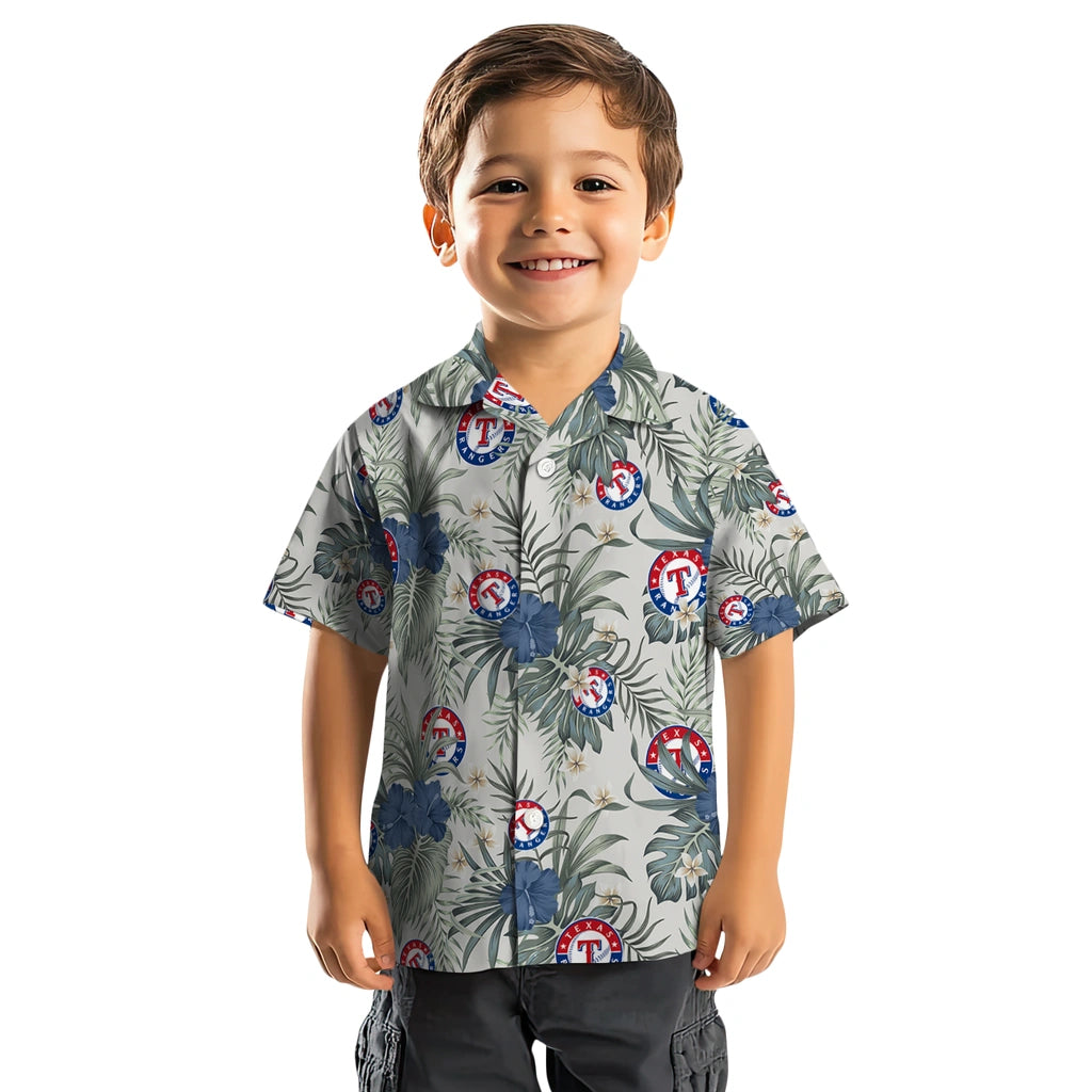 Texas Rangers Hawaiian Shirt - Hibiscus Designs | Moonbestprint