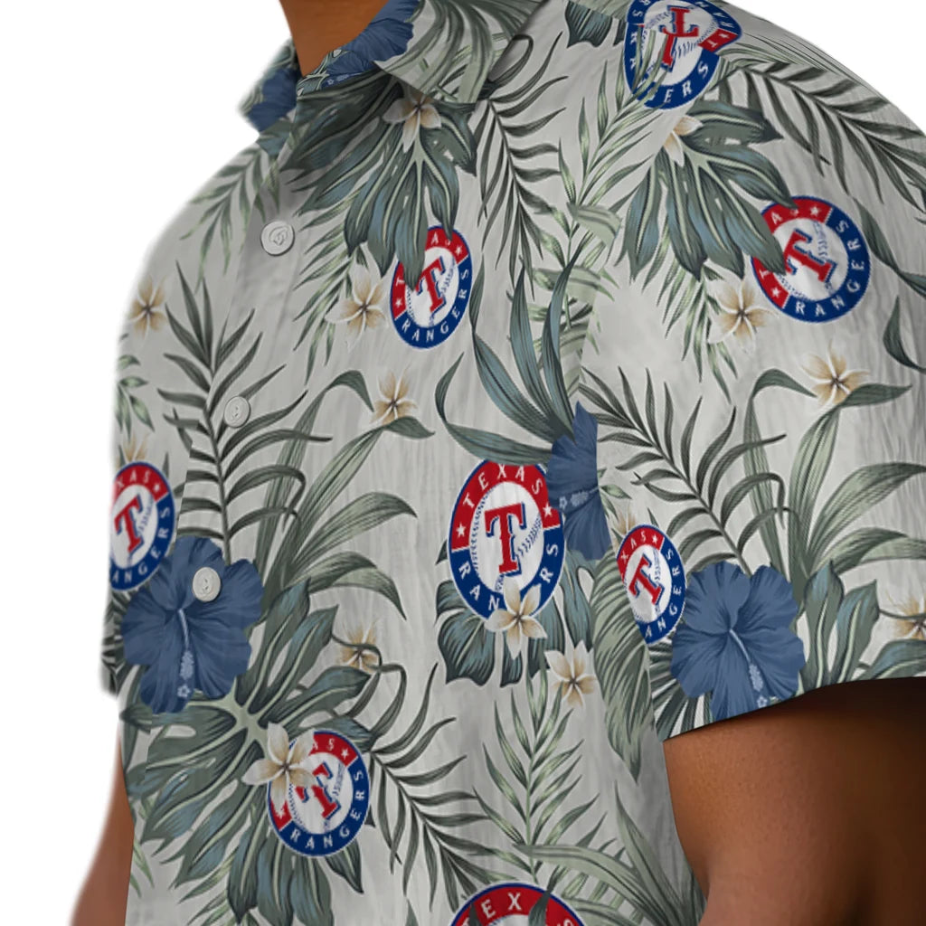 Texas Rangers Hawaiian Shirt - Hibiscus Designs | Moonbestprint