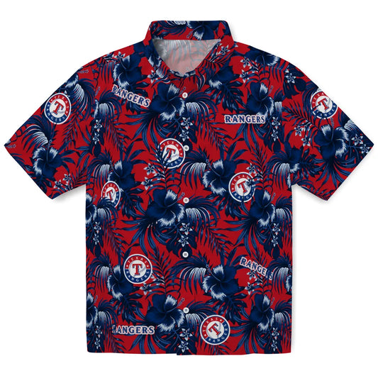 Texas Rangers Hawaiian Shirt - Hibiscus Exotic | Moonbestprint