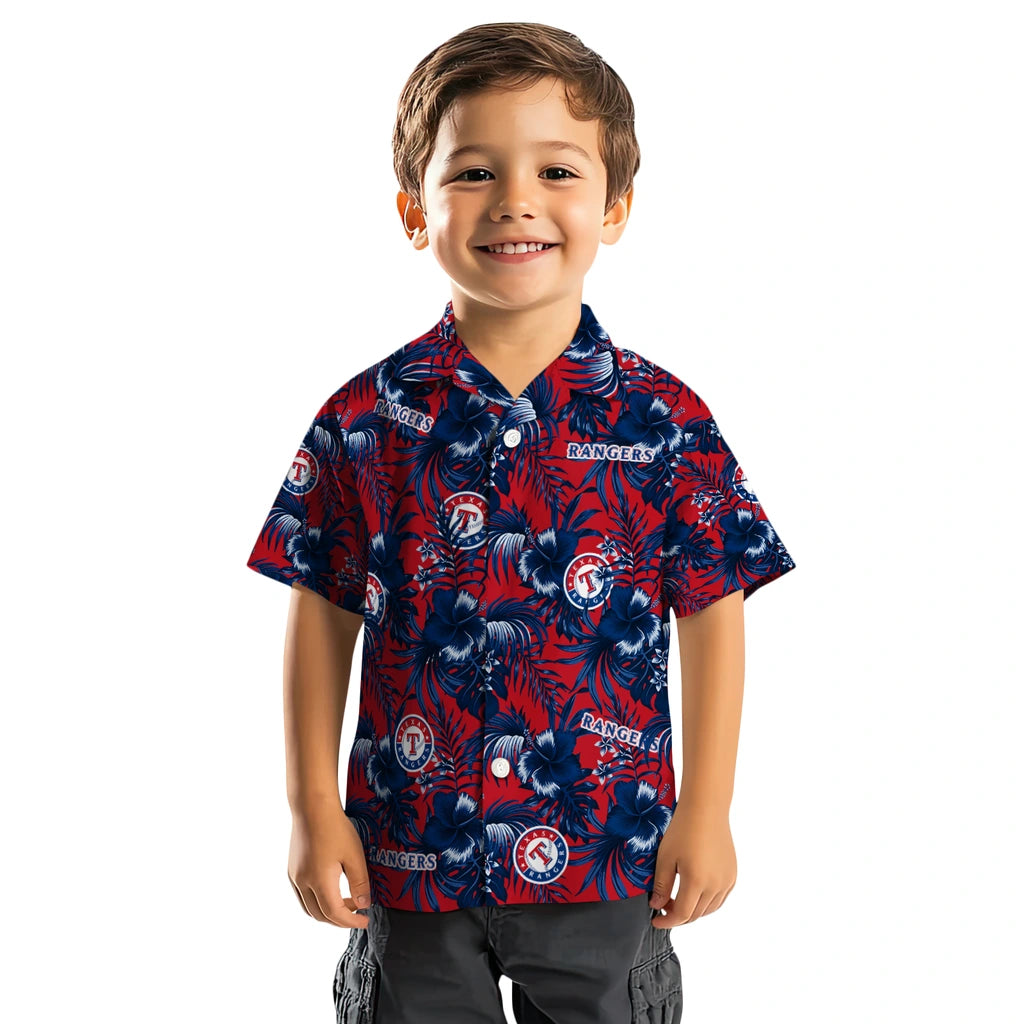 Texas Rangers Hawaiian Shirt - Hibiscus Exotic | Moonbestprint