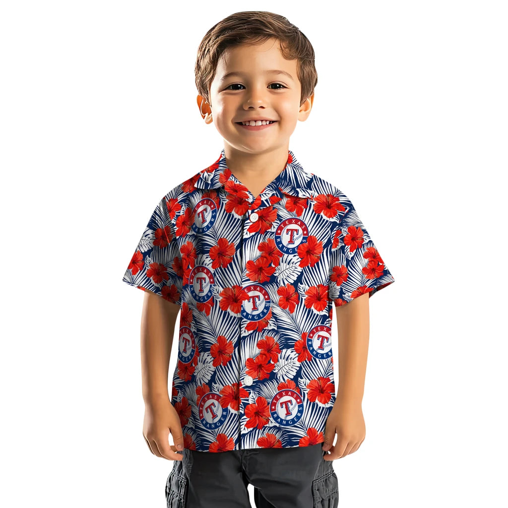 Texas Rangers Hawaiian Shirt - Hibiscus Fiesta | Moonbestprint