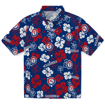 Texas Rangers Hawaiian Shirt - Hibiscus Flower Design | Moonbestprint