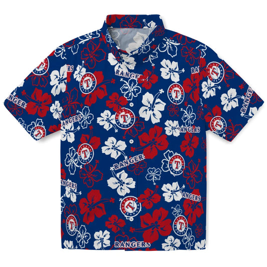Texas Rangers Hawaiian Shirt - Hibiscus Flower Design | Moonbestprint