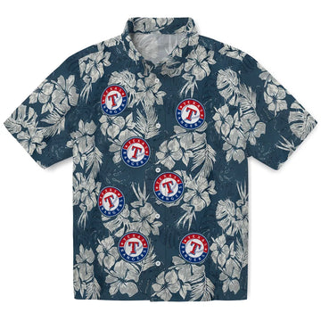 Texas Rangers Hawaiian Shirt - Hibiscus Flowers | Moonbestprint