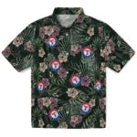 Texas Rangers Hawaiian Shirt - Hibiscus Leaves Pattern | Moonbestprint