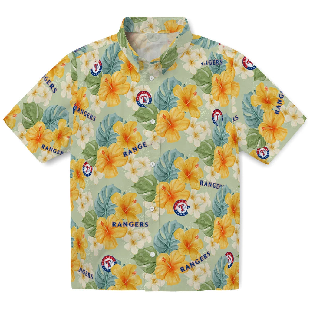 Texas Rangers Hawaiian Shirt - Hibiscus Mood | Moonbestprint