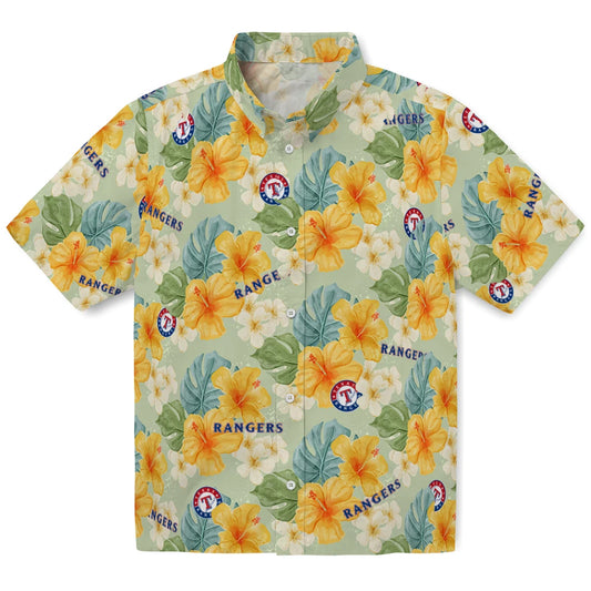 Texas Rangers Hawaiian Shirt - Hibiscus Mood | Moonbestprint