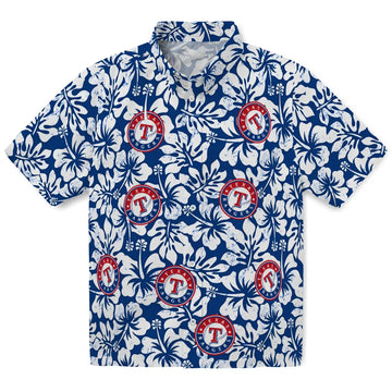 Texas Rangers Hawaiian Shirt - Hibiscus Motif | Moonbestprint