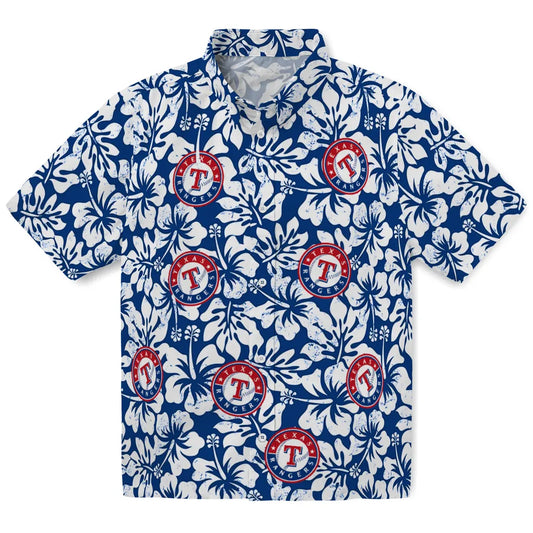 Texas Rangers Hawaiian Shirt - Hibiscus Motif | Moonbestprint