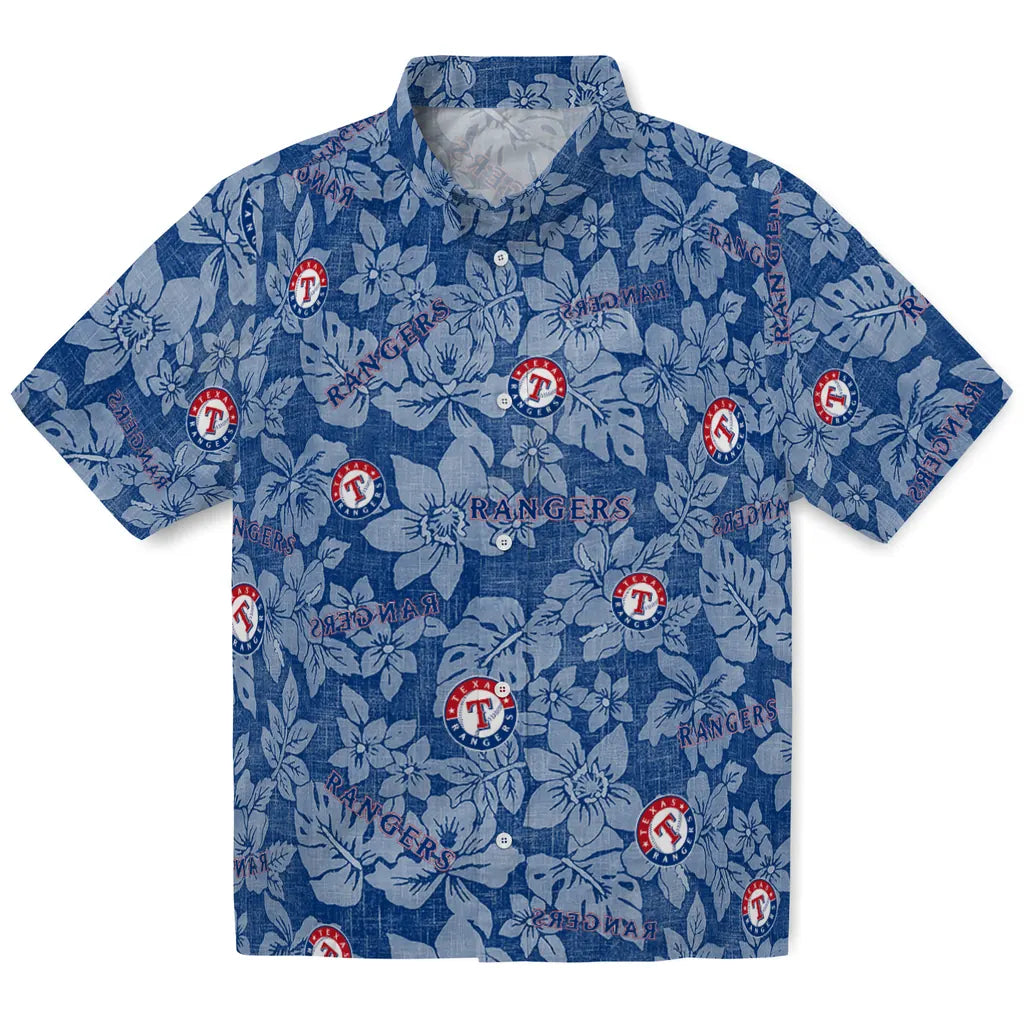 Texas Rangers Hawaiian Shirt - Hibiscus Oasis | Moonbestprint