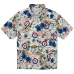 Texas Rangers Hawaiian Shirt - Hibiscus Seaside | Moonbestprint