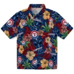 Texas Rangers Hawaiian Shirt - Hibiscus Tiki Jungle | Moonbestprint