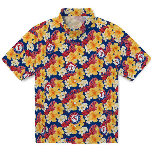Texas Rangers Hawaiian Shirt - Hibiscus Tropics | Moonbestprint