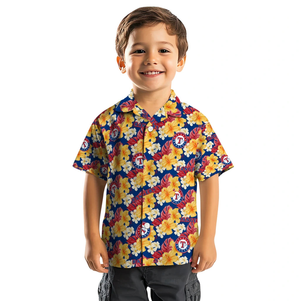 Texas Rangers Hawaiian Shirt - Hibiscus Tropics | Moonbestprint