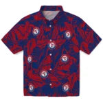 Texas Rangers Hawaiian Shirt - Monstera Layer | Moonbestprint