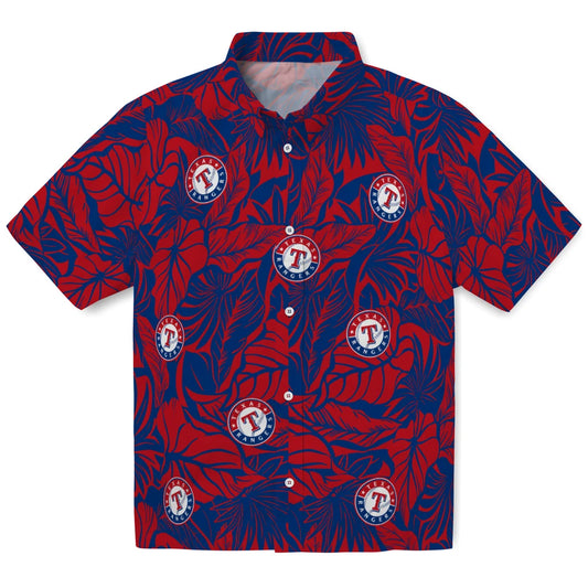 Texas Rangers Hawaiian Shirt - Monstera Layer | Moonbestprint