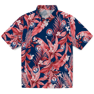 Texas Rangers Hawaiian Shirt - Palm Leaves | Moonbestprint