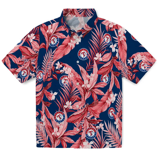 Texas Rangers Hawaiian Shirt - Palm Leaves | Moonbestprint