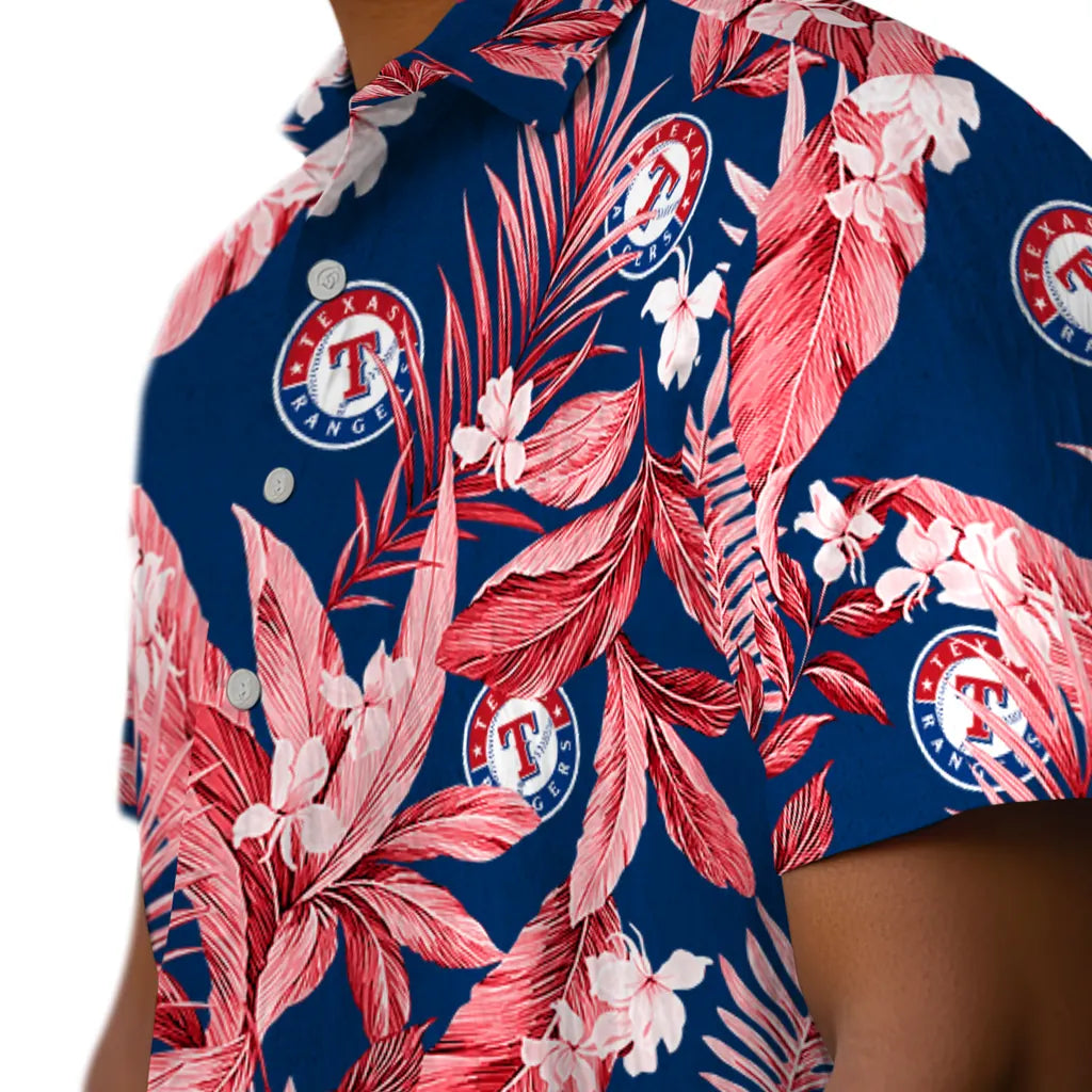 Texas Rangers Hawaiian Shirt - Palm Leaves | Moonbestprint