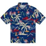 Texas Rangers Hawaiian Shirt - Palm Tree Island | Moonbestprint
