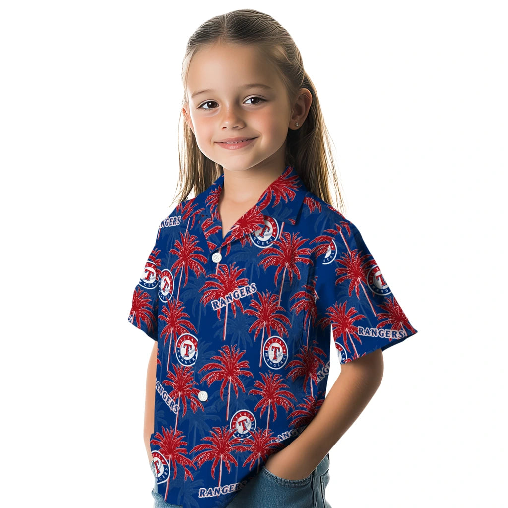Texas Rangers Hawaiian Shirt - Palm Tree Motif | Moonbestprint