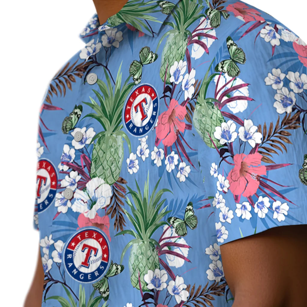 Texas Rangers Hawaiian Shirt - Pineapple Bouquet | Moonbestprint