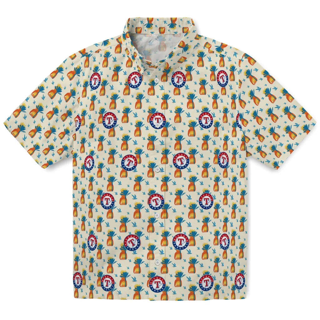 Texas Rangers Hawaiian Shirt - Pineapple Delight | Moonbestprint
