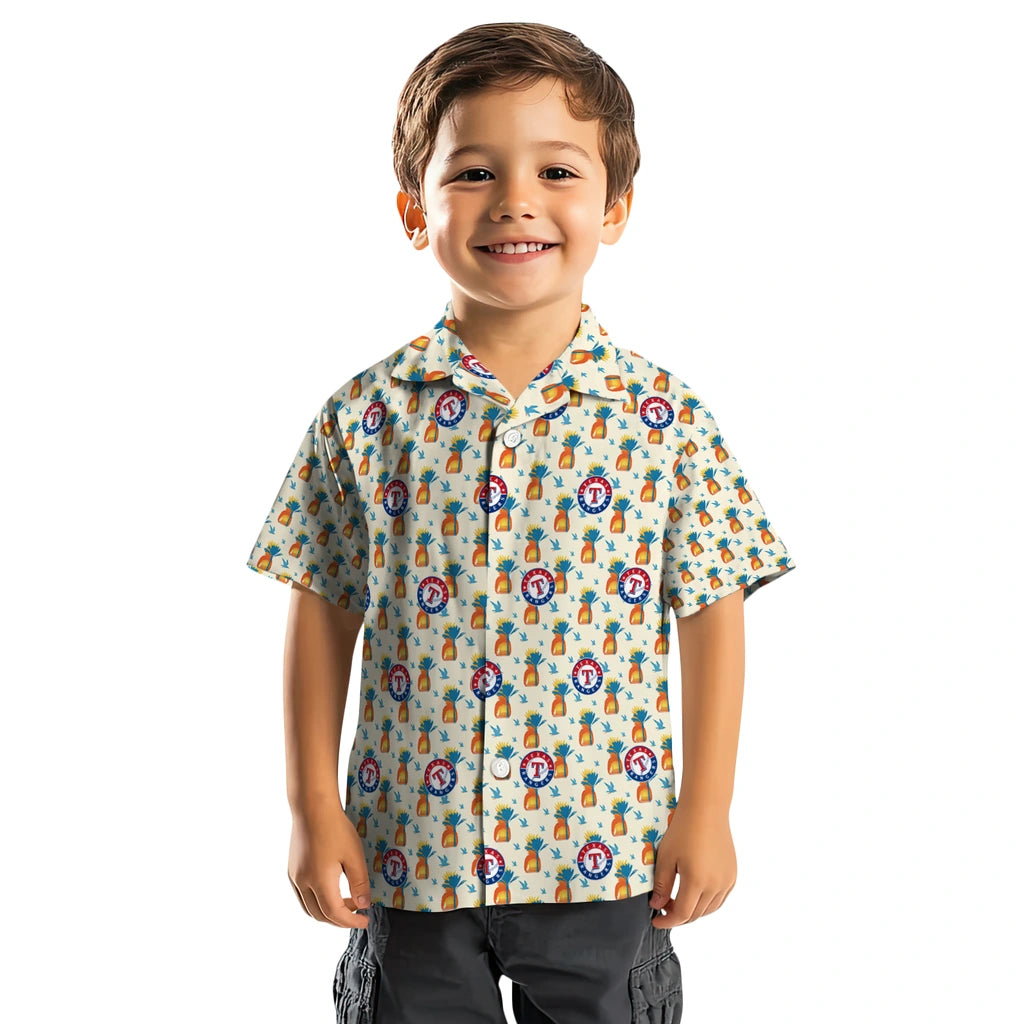 Texas Rangers Hawaiian Shirt - Pineapple Delight | Moonbestprint