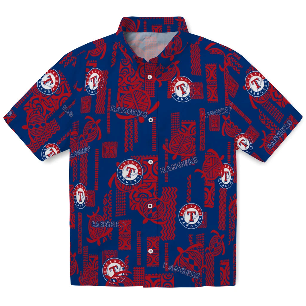 Texas Rangers Hawaiian Shirt - Turtle Lines | Moonbestprint
